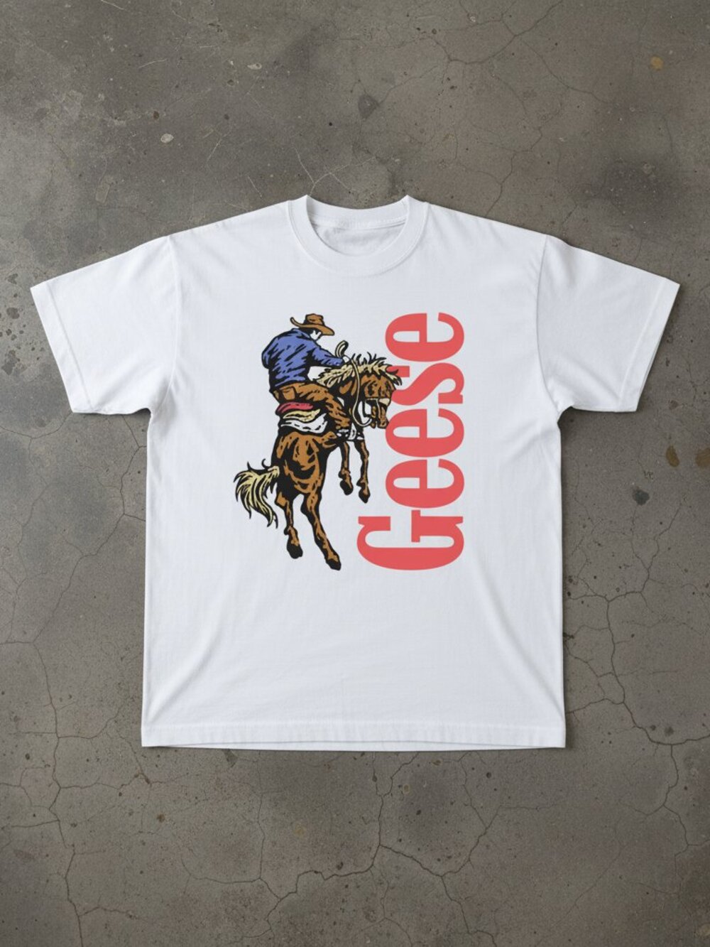 Reese Rodeo Cowboy Graphic T-Shirt – Western Horse Rider Tee – Vintage Style